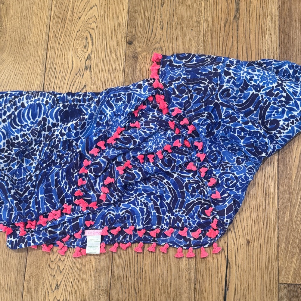 Lily Blue and Pink Patterned Scarf